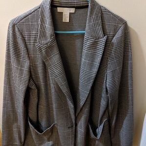 Size 12/XL, worn once, H&M gray patterned blazer
